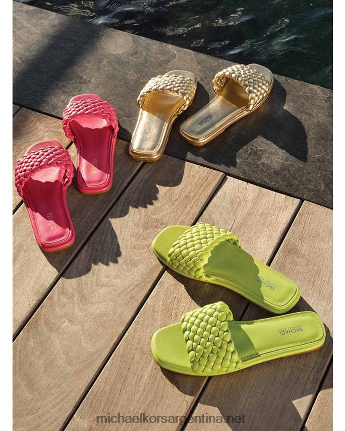 mujer oro pálido sandalias amelia con trenzas metalizadas Michael Kors T46HB02084