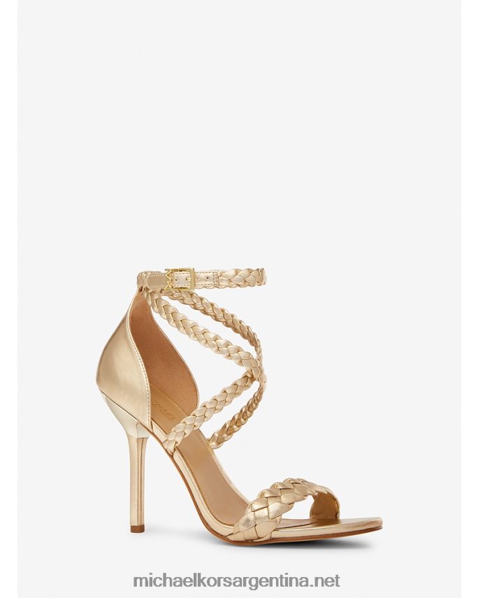 mujer oro pálido sandalias astrid trenzadas metalizadas de piel sintética Michael Kors T46HB02042