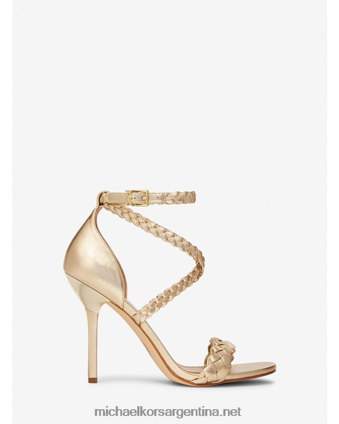 mujer oro pálido sandalias astrid trenzadas metalizadas de piel sintética Michael Kors T46HB02042