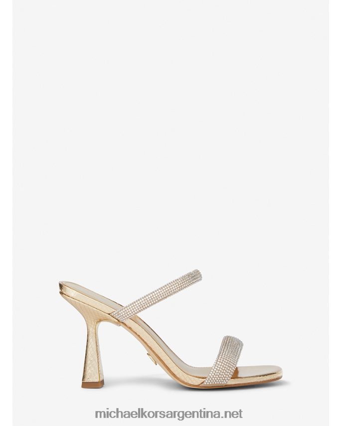 mujer oro pálido sandalias clara con detalles de serpiente metalizada en relieve Michael Kors T46HB02067
