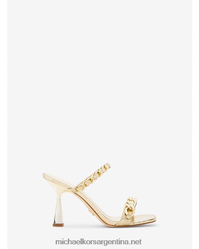 mujer oro pálido sandalias clara de piel metalizada con detalles de serpiente en relieve Michael Kors T46HB01959