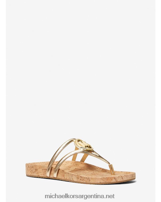 mujer oro pálido sandalias hampton de piel metalizada Michael Kors T46HB01943