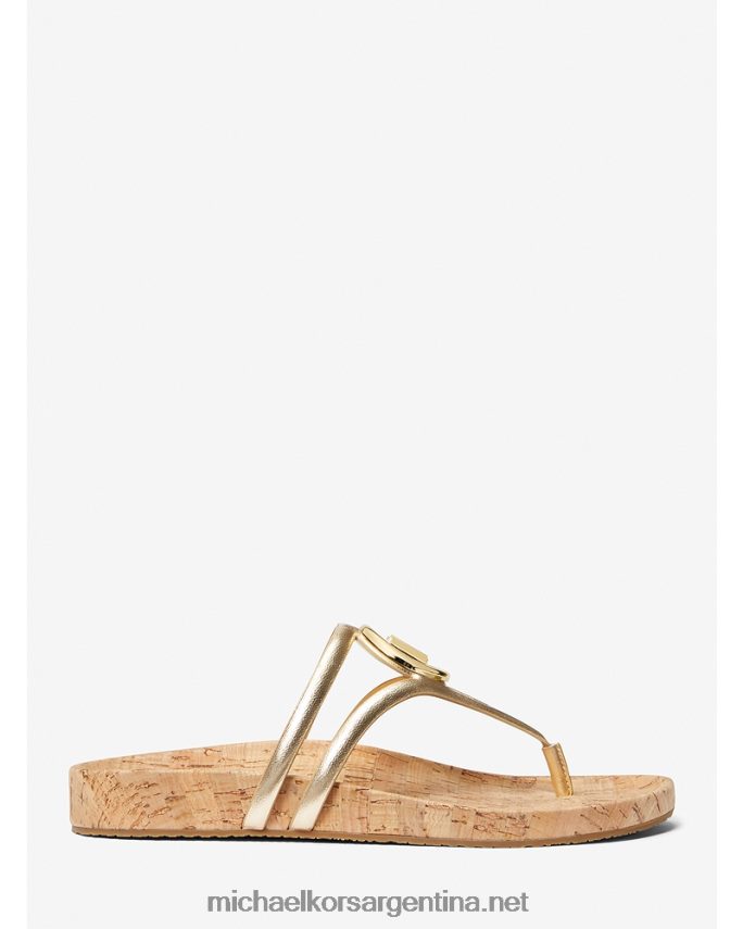mujer oro pálido sandalias hampton de piel metalizada Michael Kors T46HB01943
