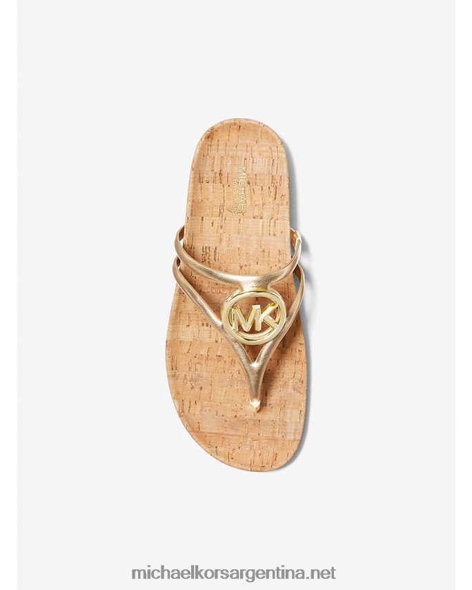 mujer oro pálido sandalias hampton de piel metalizada Michael Kors T46HB01943