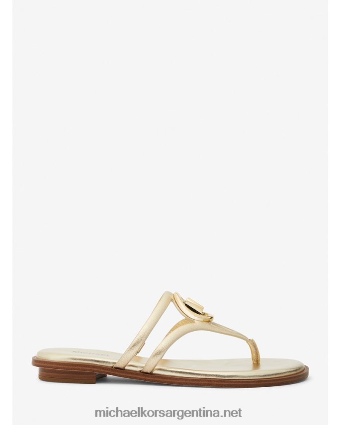 mujer oro pálido sandalias hampton de piel metalizada Michael Kors T46HB01948