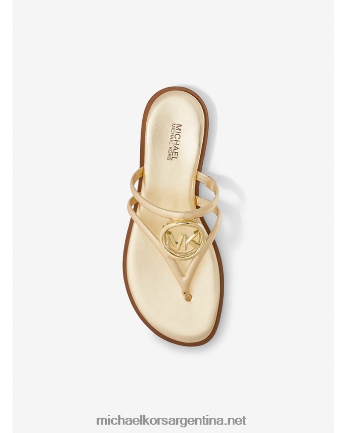 mujer oro pálido sandalias hampton de piel metalizada Michael Kors T46HB01948