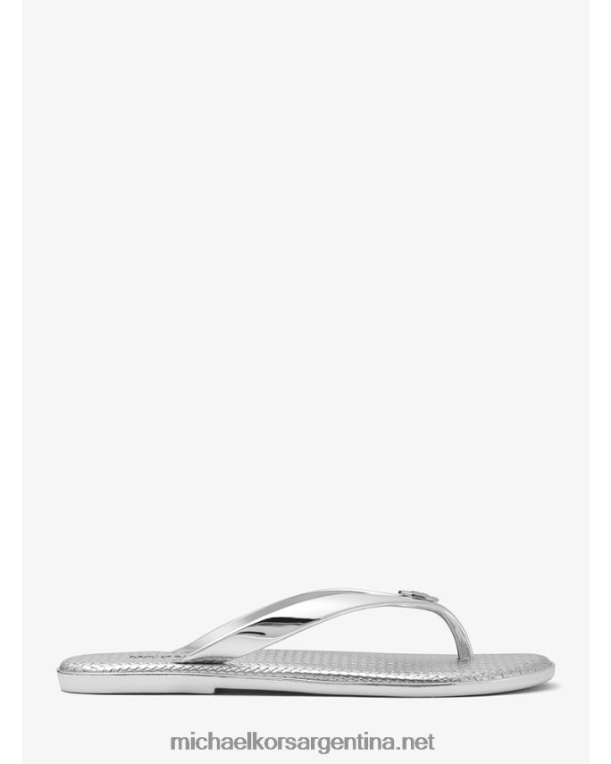 mujer plata chanclas jet set de gelatina metalizada Michael Kors T46HB01994