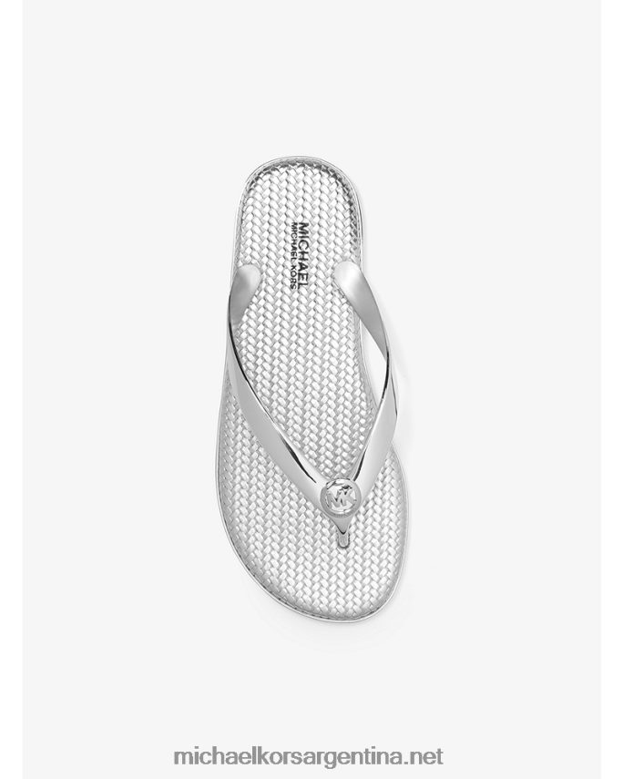 mujer plata chanclas jet set de gelatina metalizada Michael Kors T46HB01994