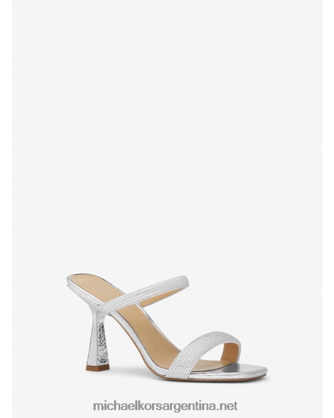 mujer plata sandalias clara con detalles de serpiente metalizada en relieve Michael Kors T46HB02069