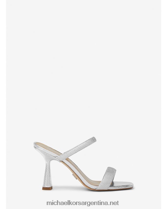 mujer plata sandalias clara con detalles de serpiente metalizada en relieve Michael Kors T46HB02069