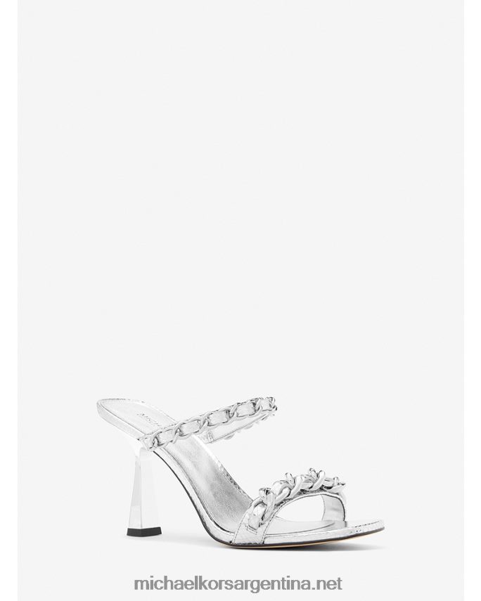 mujer plata sandalias clara de piel metalizada con detalles de serpiente en relieve Michael Kors T46HB01961