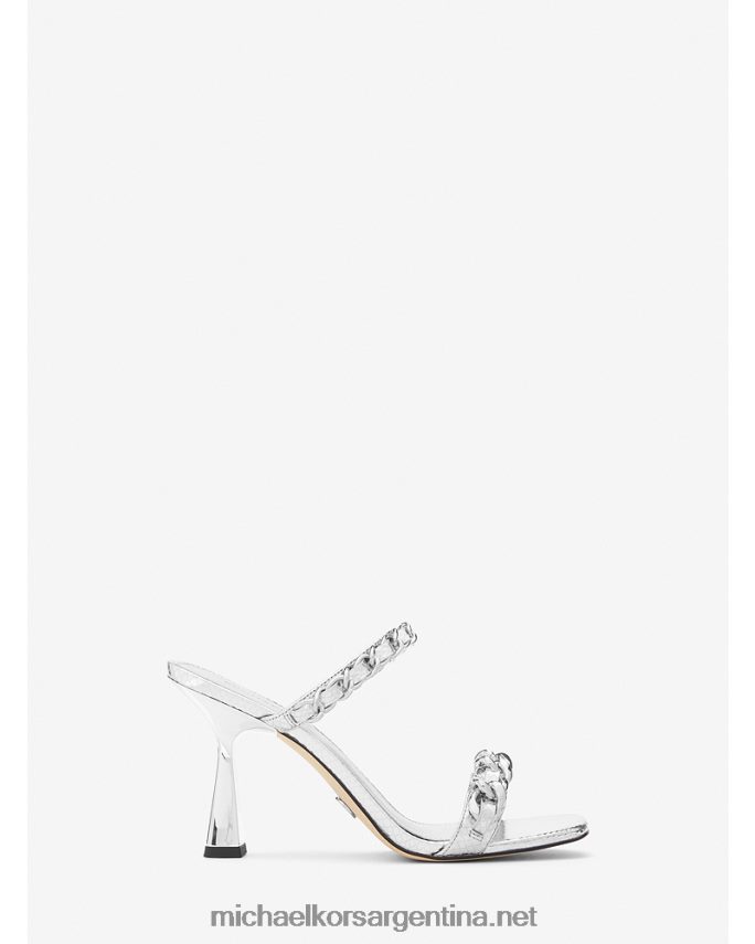 mujer plata sandalias clara de piel metalizada con detalles de serpiente en relieve Michael Kors T46HB01961