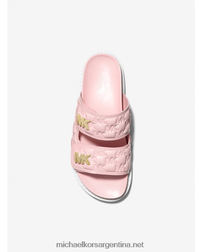 mujer rosa ahumada sandalias con logo de Stark en relieve de piel sintética Michael Kors T46HB01918