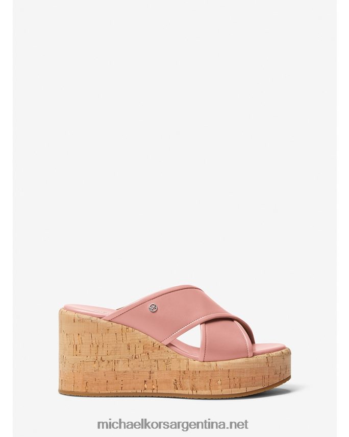 mujer rosa sandalia cary de piel con cuña Michael Kors T46HB01879