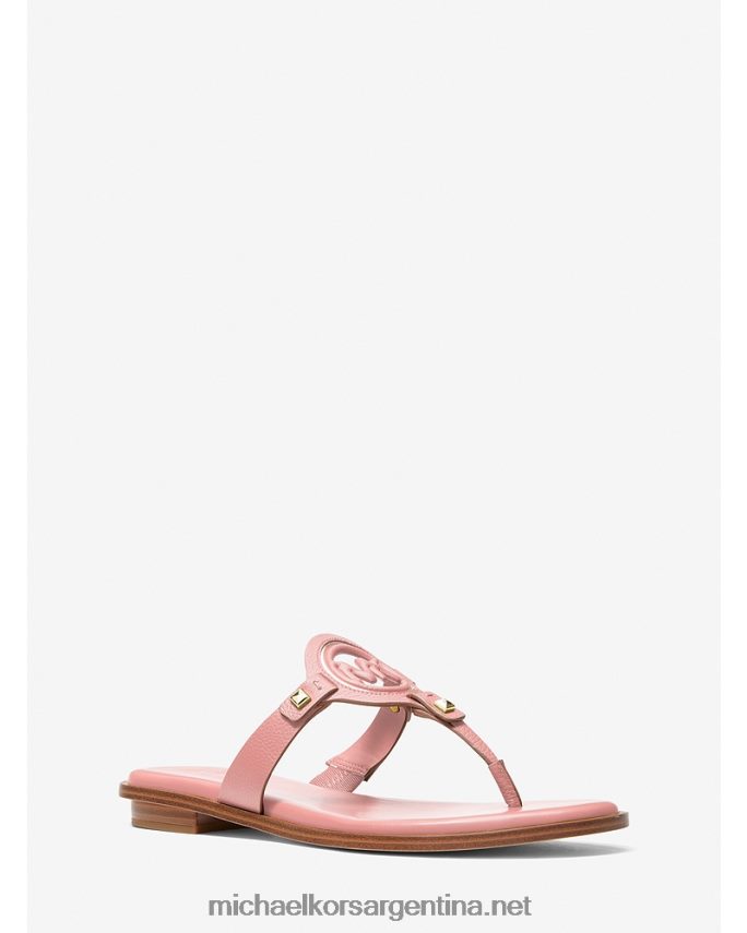 mujer rubor en polvo sandalias Aubrey con tira en T y corte de cuero Michael Kors T46HB02011