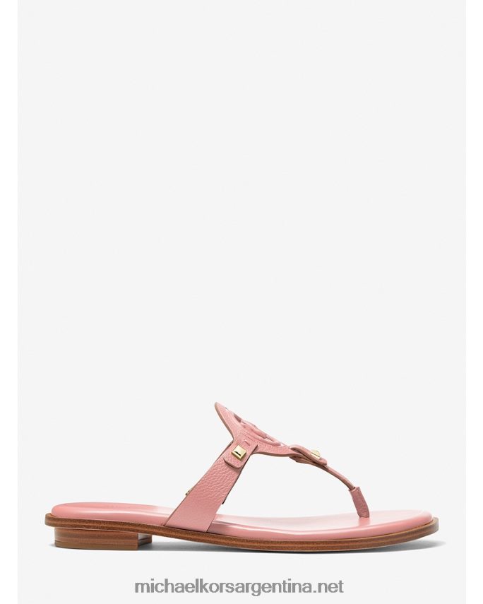 mujer rubor en polvo sandalias Aubrey con tira en T y corte de cuero Michael Kors T46HB02011