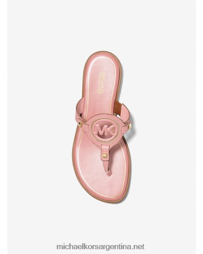 mujer rubor en polvo sandalias Aubrey con tira en T y corte de cuero Michael Kors T46HB02011