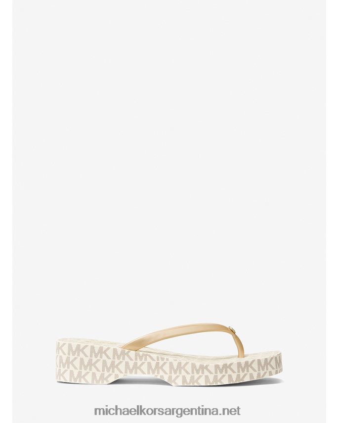 mujer vainilla/oro pálido chanclas con logo de lilo Michael Kors T46HB01868