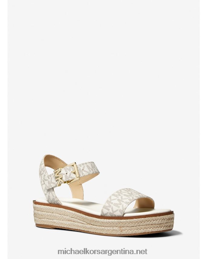 mujer vainilla sandalia tipo alpargata con plataforma y logo richie Michael Kors T46HB01883