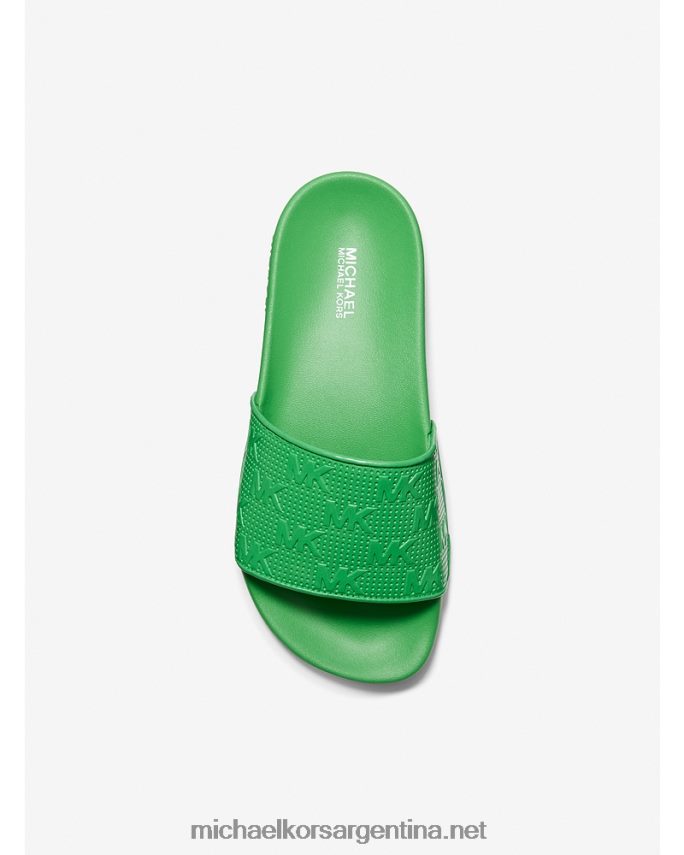 mujer verde palmera Sandalia tipo chanclas de piel sintética con logo en relieve de Gilmore Michael Kors T46HB01916