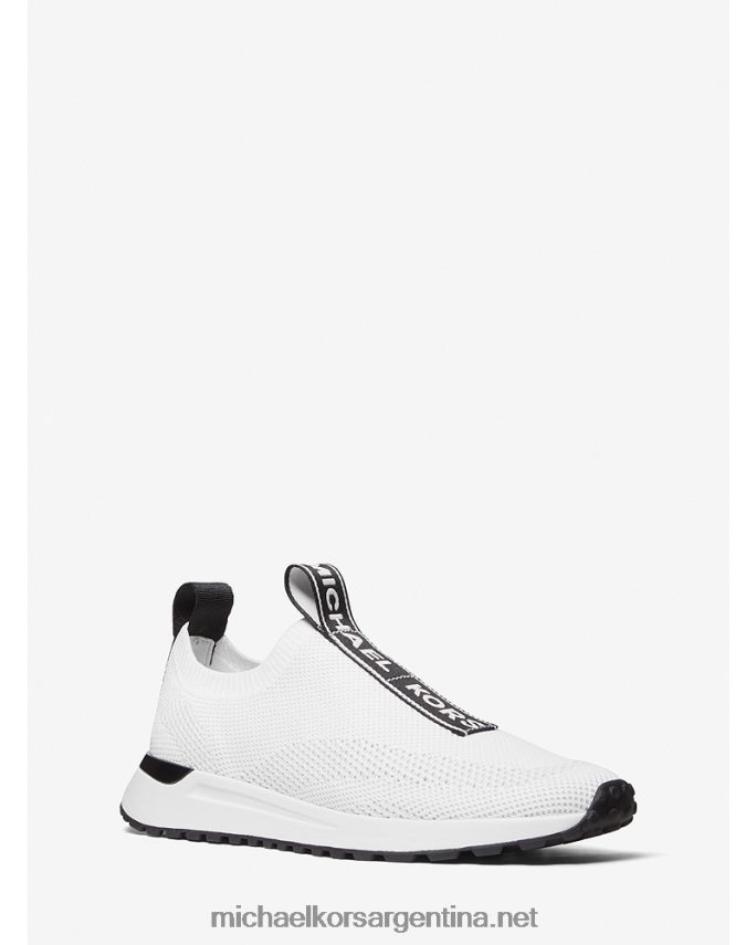 mujer Blanco óptico tenis sin cordones de malla con cinta del logo Michael Kors T46HB01710