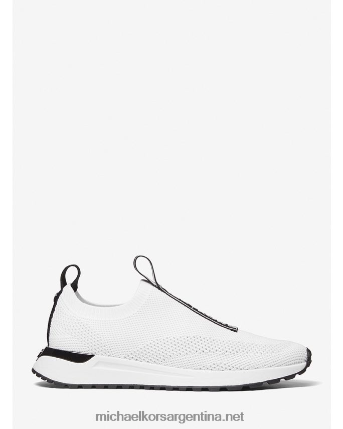 mujer Blanco óptico tenis sin cordones de malla con cinta del logo Michael Kors T46HB01710