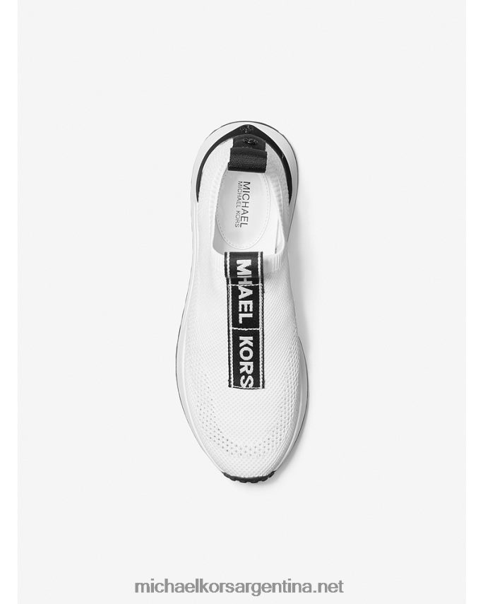mujer Blanco óptico tenis sin cordones de malla con cinta del logo Michael Kors T46HB01710