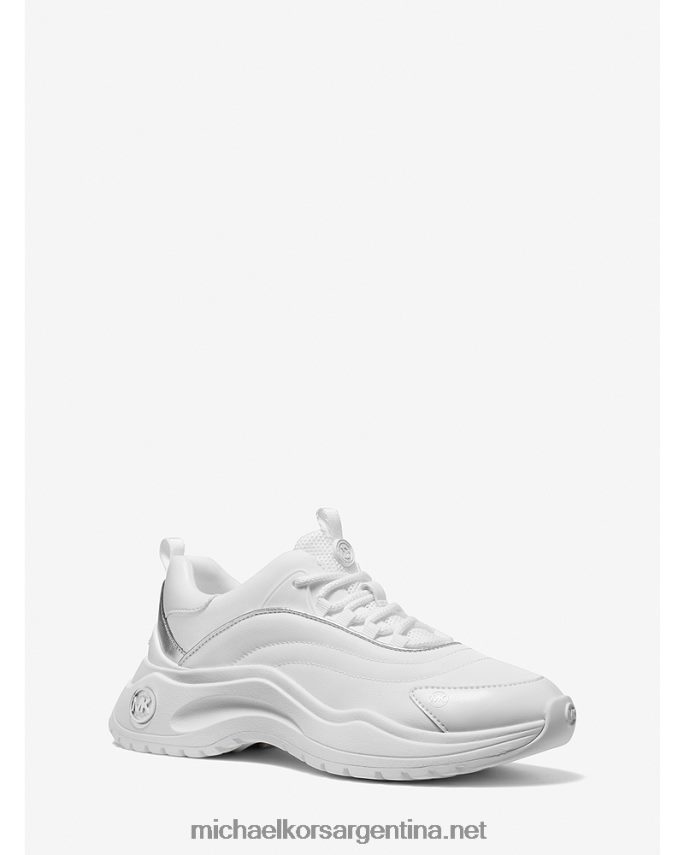 mujer Blanco óptico zapatillas dara de gabardina de nailon Michael Kors T46HB01778