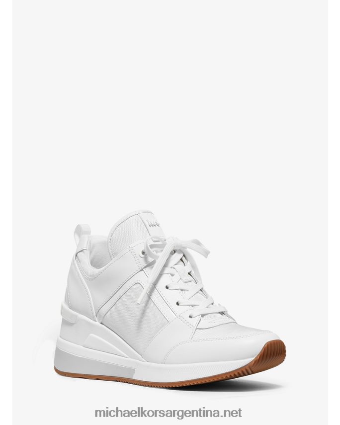 mujer Blanco óptico zapatillas georgie de piel y lona Michael Kors T46HB01785