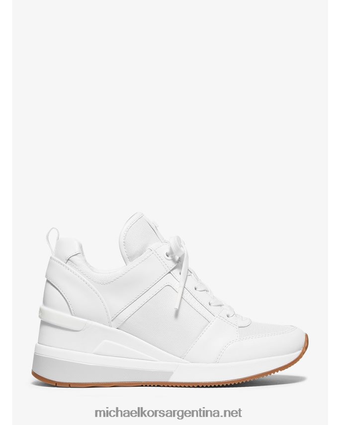 mujer Blanco óptico zapatillas georgie de piel y lona Michael Kors T46HB01785