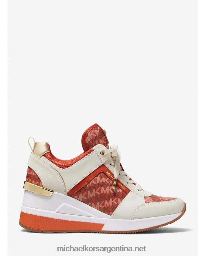 mujer Naranja intenso zapatillas georgie animal print logo y piel Michael Kors T46HB01793