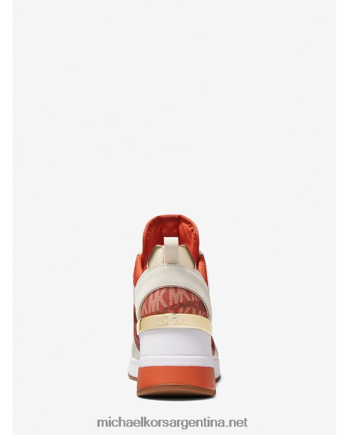 mujer Naranja intenso zapatillas georgie animal print logo y piel Michael Kors T46HB01793