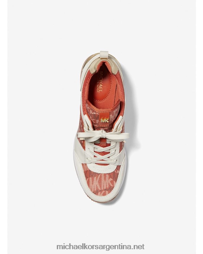 mujer Naranja intenso zapatillas georgie animal print logo y piel Michael Kors T46HB01793