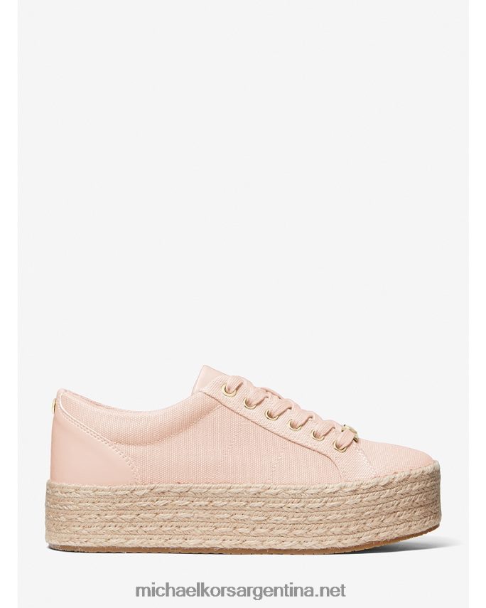 mujer Rosa suave zapatillas libby de lona de algodón con plataforma Michael Kors T46HB01758