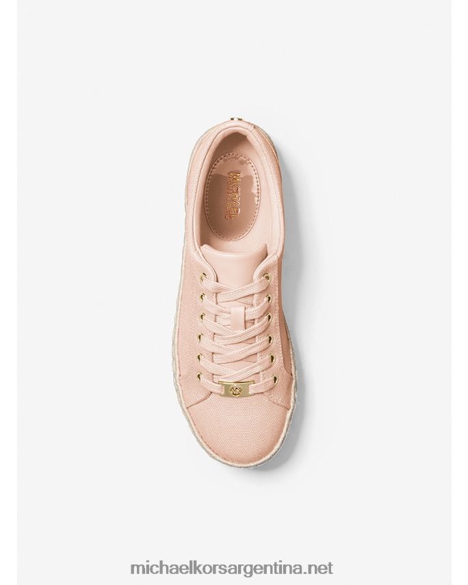 mujer Rosa suave zapatillas libby de lona de algodón con plataforma Michael Kors T46HB01758