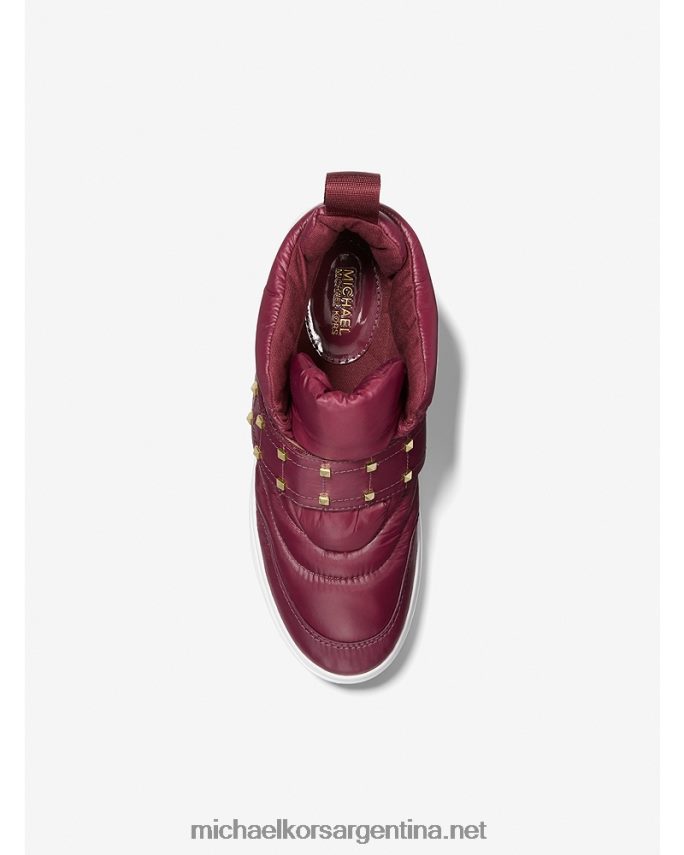 mujer baya oscura tenis altos Stirling acolchados de poliéster reciclado Michael Kors T46HB01813