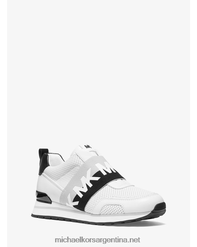 mujer blanco óptico/negro zapatillas teddi de piel perforada Michael Kors T46HB01771