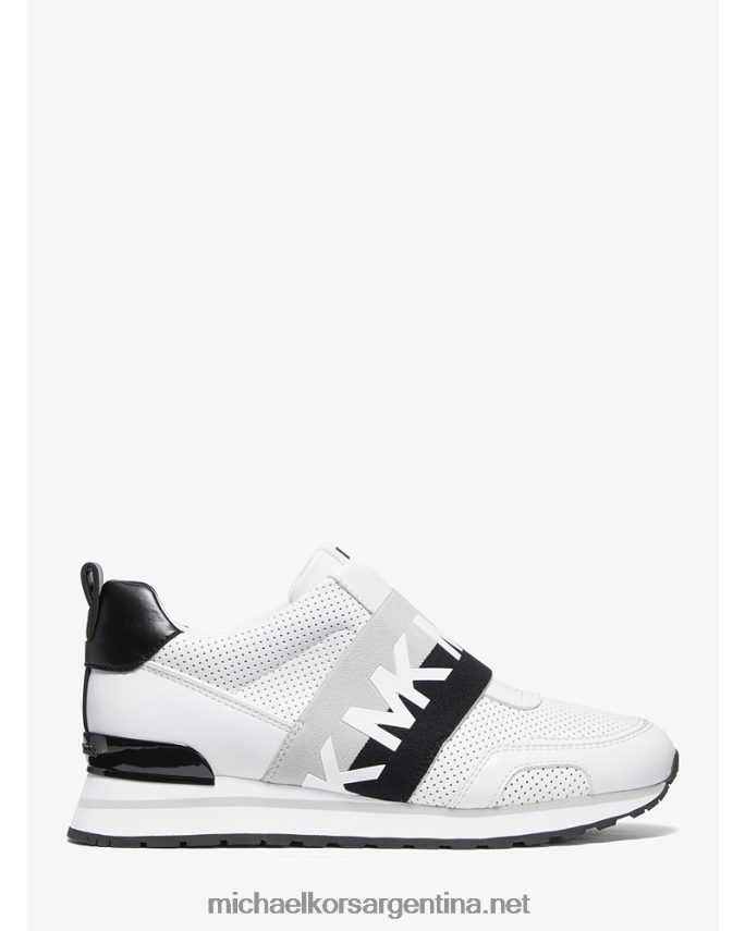mujer blanco óptico/negro zapatillas teddi de piel perforada Michael Kors T46HB01771