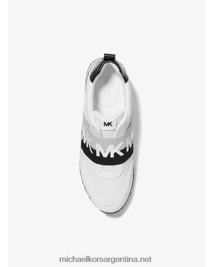 mujer blanco óptico/negro zapatillas teddi de piel perforada Michael Kors T46HB01771