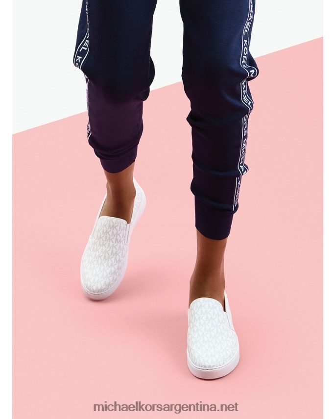 mujer brillante tenis sin cordones con logo Keaton Michael Kors T46HB01767