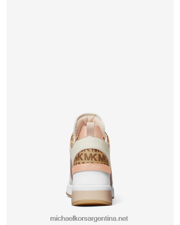 mujer combinación natural zapatillas georgie de piel color block y jacquard con logo Michael Kors T46HB01720