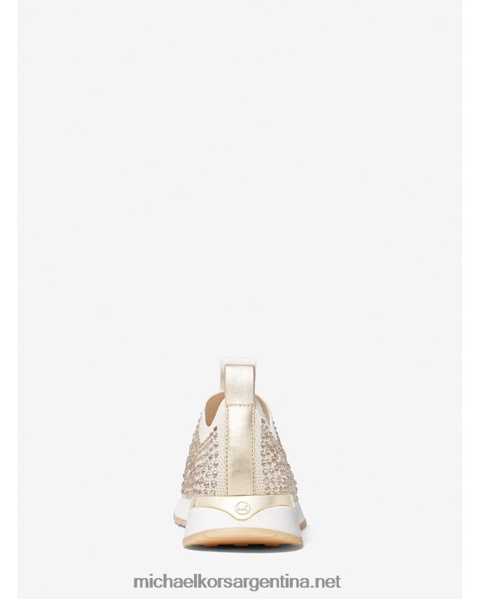 mujer crema tenis slip-on de malla con adornos Michael Kors T46HB01716