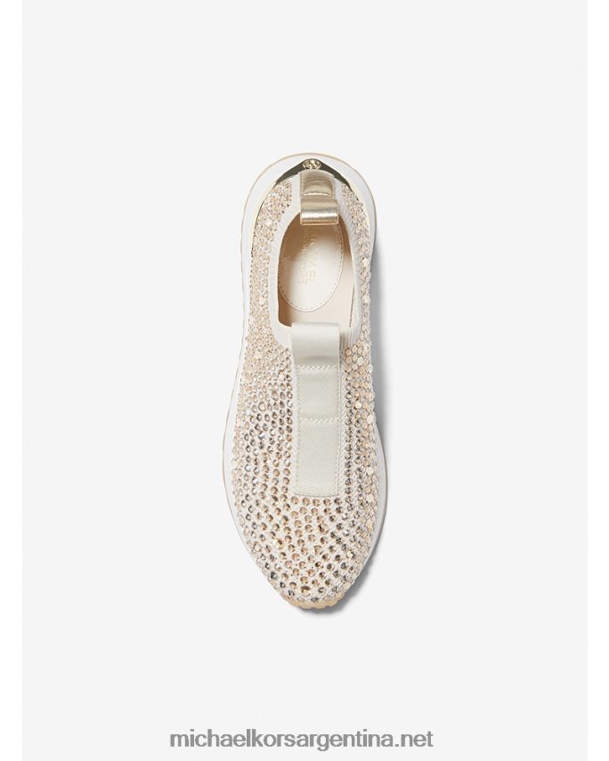 mujer crema tenis slip-on de malla con adornos Michael Kors T46HB01716