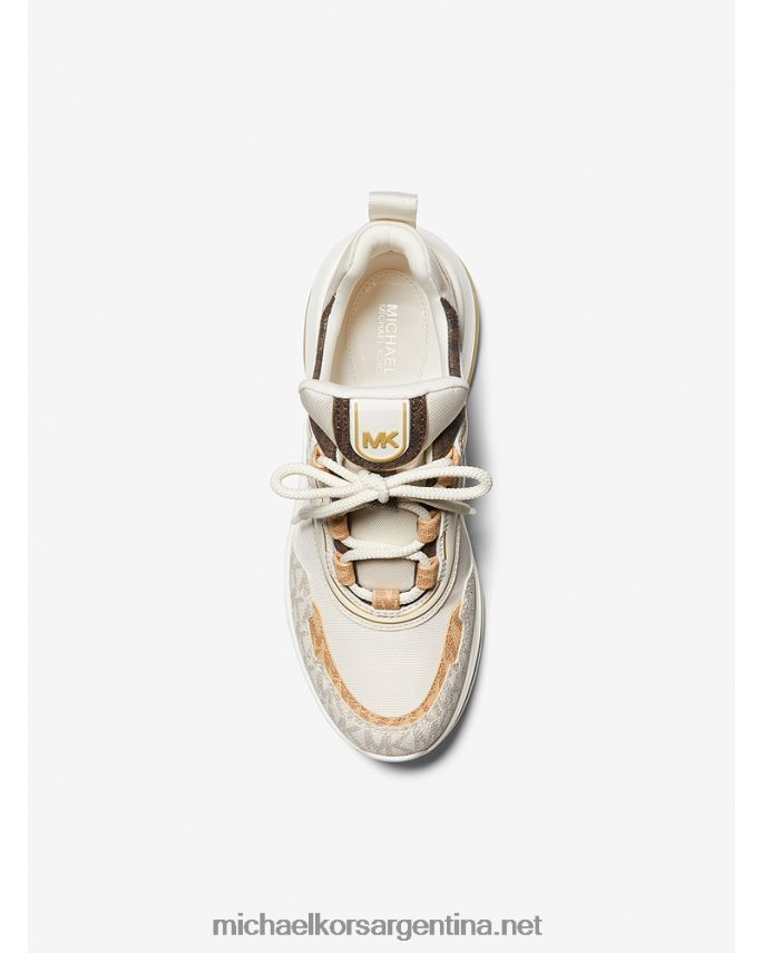 mujer crema zapatillas olympia extreme con logo y lona Michael Kors T46HB01784