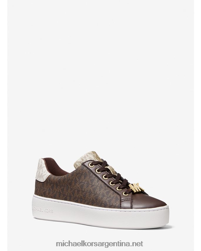 mujer marrón tenis amapola con diseño colour block y logo Michael Kors T46HB01812