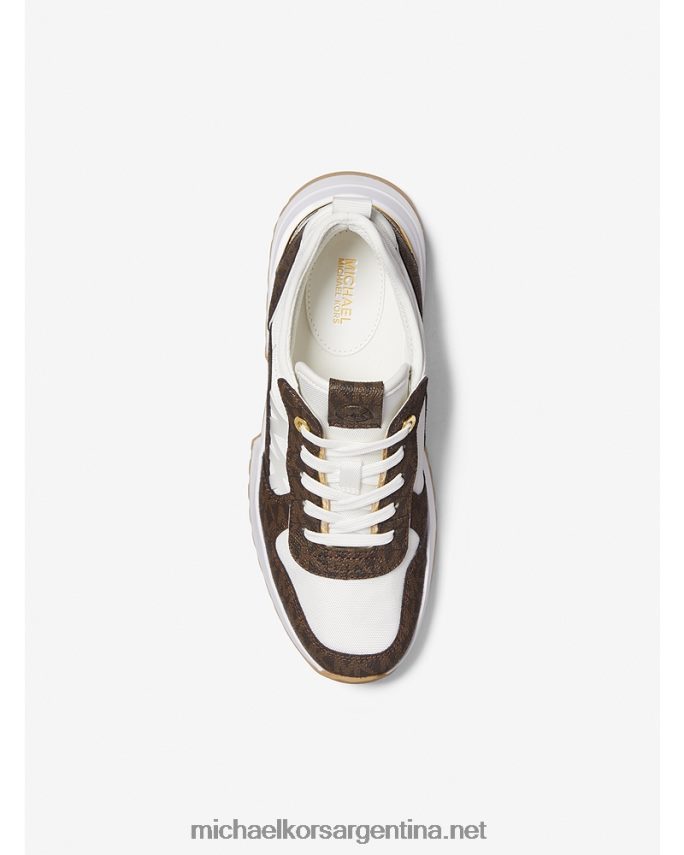 mujer marrón tenis con malla y logo muse Michael Kors T46HB01809