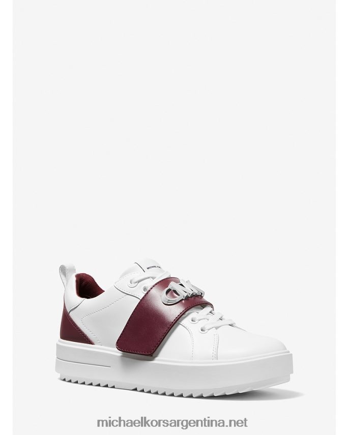 mujer merlot tenis emmett de piel con logo Michael Kors T46HB01798