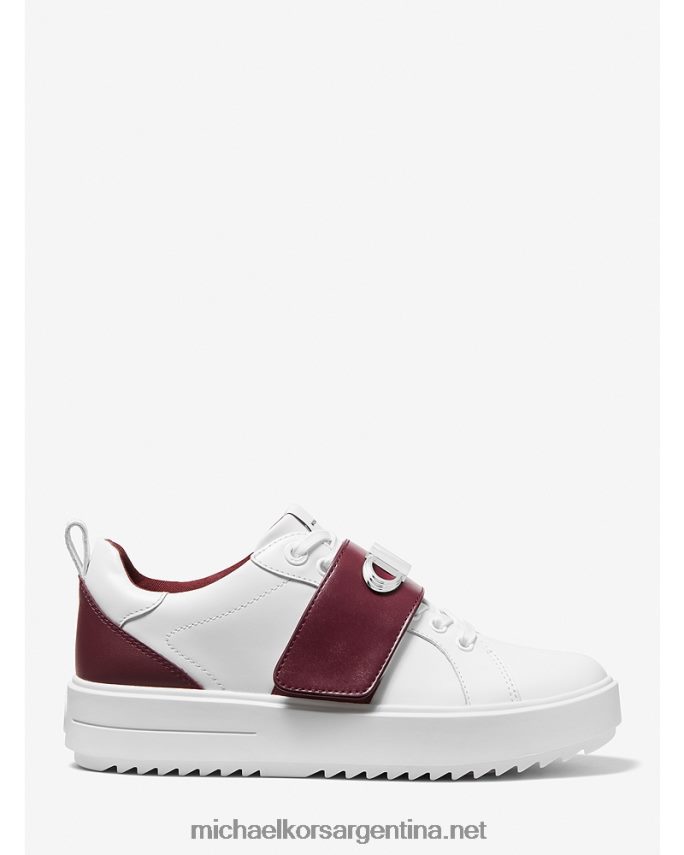 mujer merlot tenis emmett de piel con logo Michael Kors T46HB01798