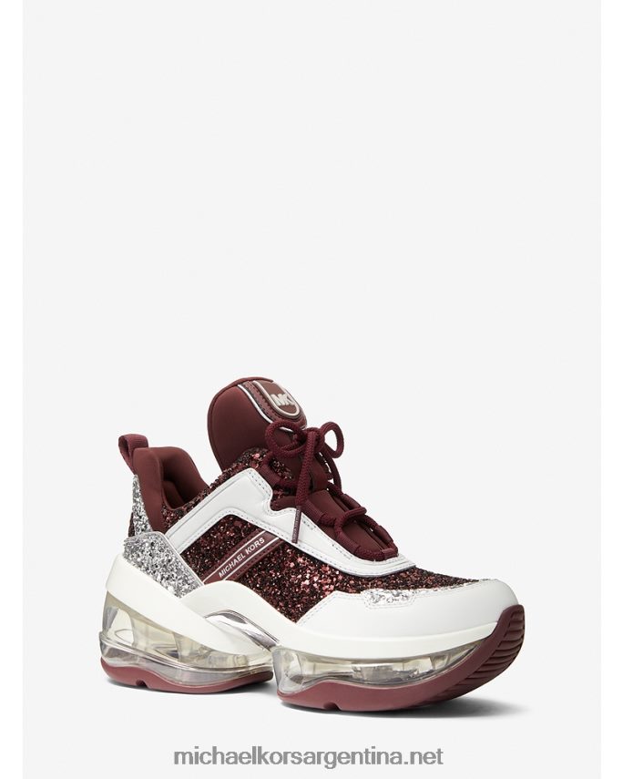 mujer merlot zapatillas olympia extreme glitter y piel Michael Kors T46HB01734