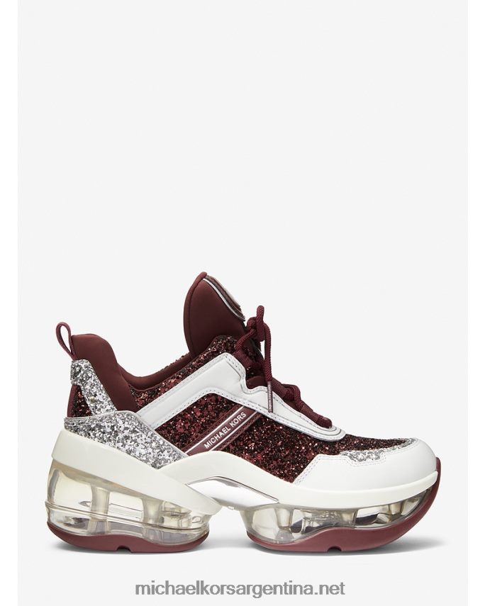 mujer merlot zapatillas olympia extreme glitter y piel Michael Kors T46HB01734